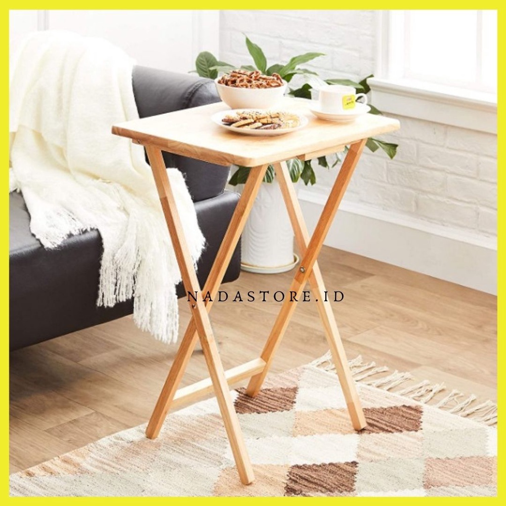 Folding / Adjustable table Pine Wood Table / Meja lipat Jati Belanda Tinggi 70 x 48 cm