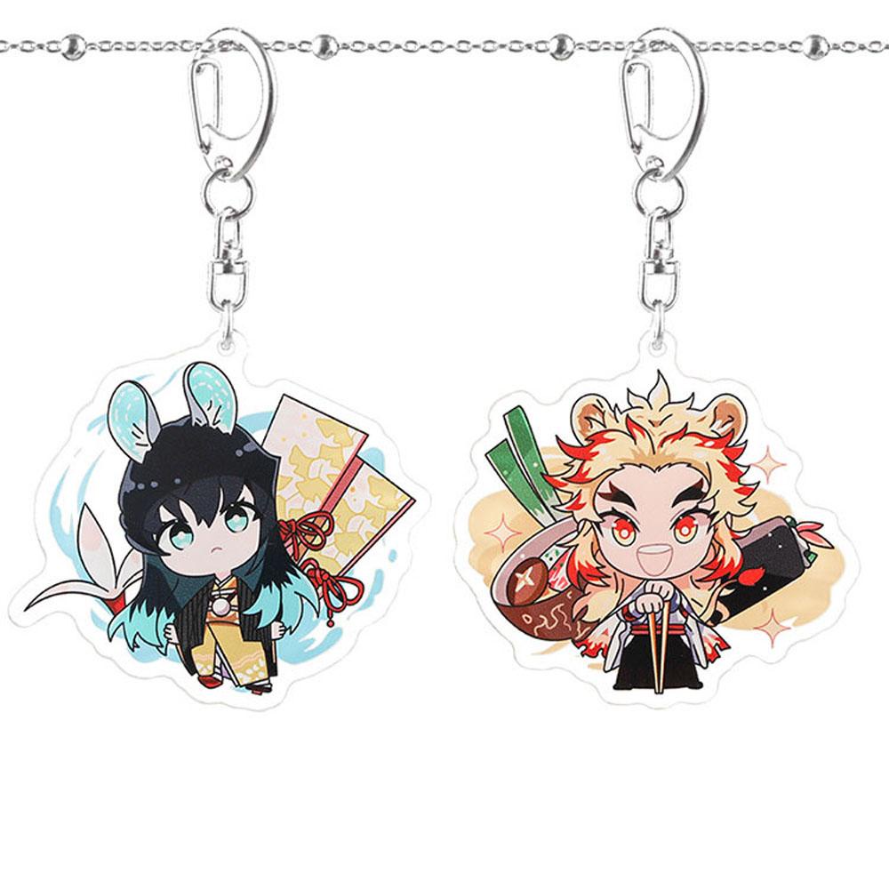 [Elegan] Gantungan Kunci Demon Slayer Tanjirou Hadiah Miniatur Kimetsu No Yaiba Inosuke Kyoujurou Giyuu Key Ring