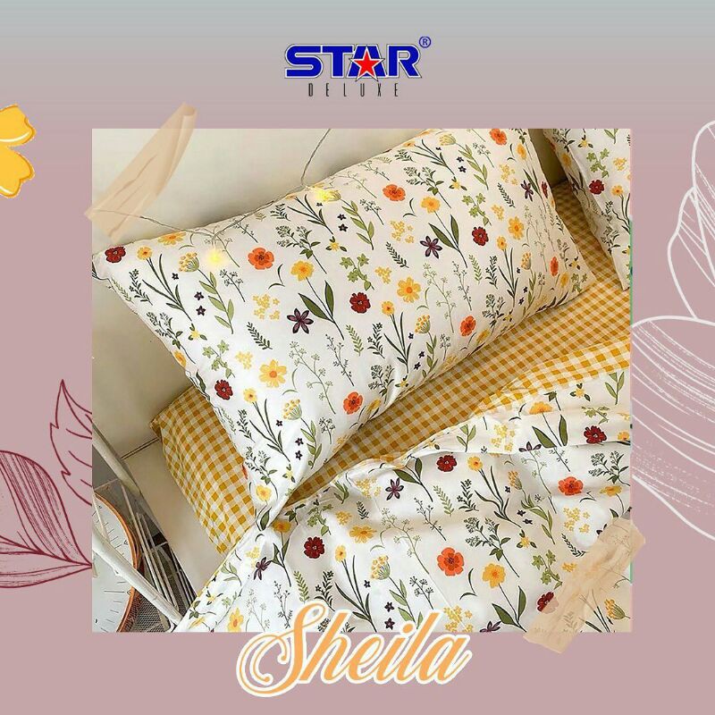 Sheila Kain Sprei Meteran Bahan Katun Lokal Motif Star Deluxe Shopee Indonesia
