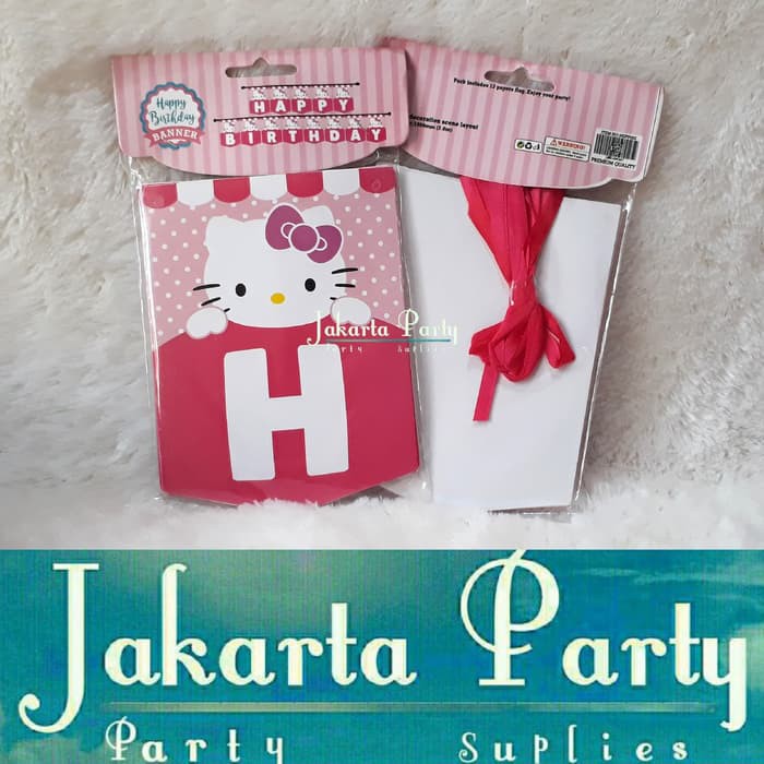 Banner HBD Hello Kitty / Bunting Flag HBD Hello Kitty - Jakarta Party