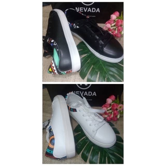 Nevada sneakers cewek hitam/putih original branded matahari