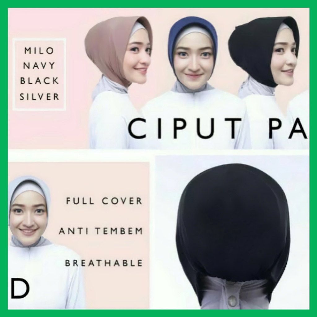 Ciput Polwan Marsha Two in One Pet Busa Instan / Ciput Ibu Atalia Ridwan Kamil / Ciput Marsya 2 in 1 Jersey Original by CIleunyi Collection