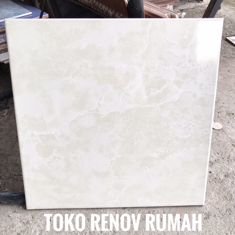 keramik lantai 40x40 putih motif marmer/ keramik lantai cream marmer/ keramik lantai ruangan/ kerami