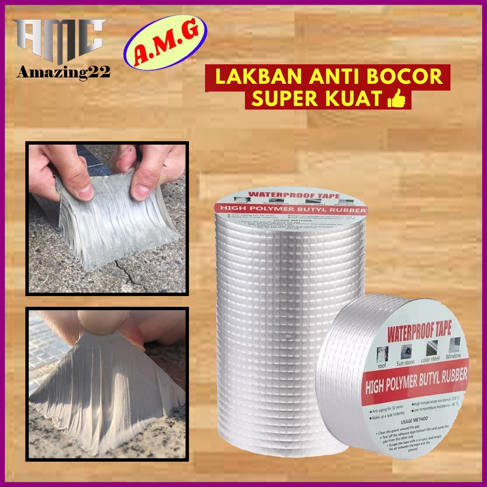 Lakban Anti Bocor Aluminium Foil Waterproof Tape Perekat Anti Air Tahan Panas Untuk Tambal Seng Atap