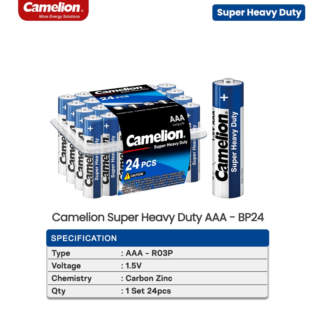 Camelion Baterai Super Heavy Duty Battery Batere AAA A3 Isi 24 PCS