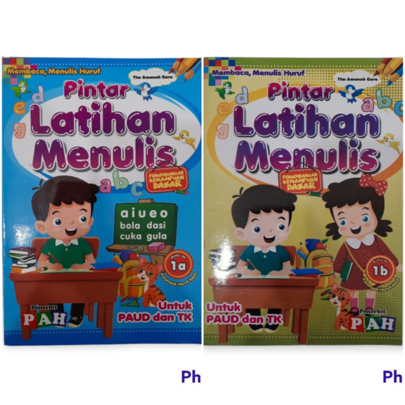 Buku Pintar Latihan Menulis 1A Dan 1B Untuk PAUD Dan TK Full Colours PAH