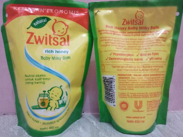 Zwitsal Baby Bath Milk &amp; Honey (Rich Honey) 450ml