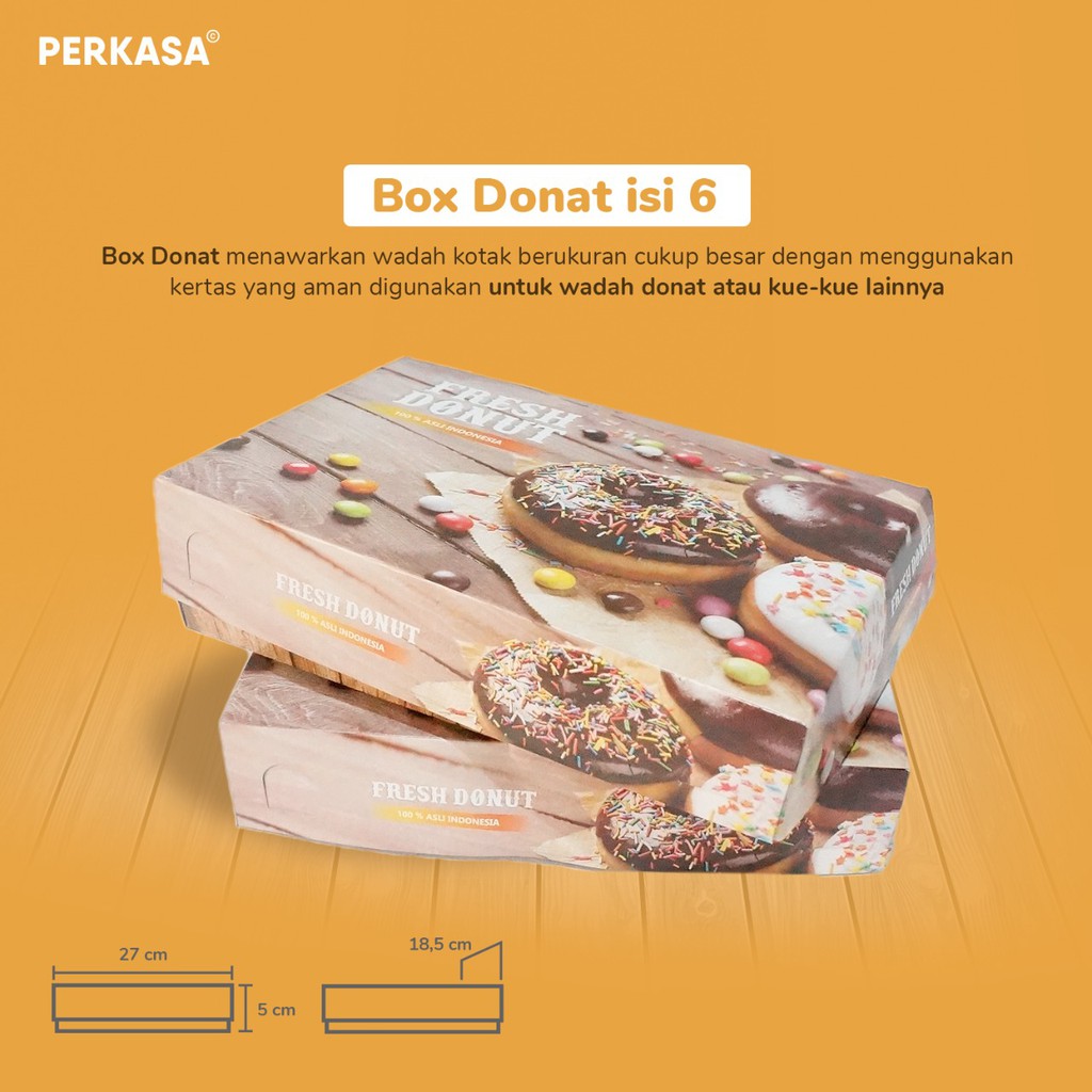 

(Isi 100) Box Donat isi 6 / Dus Donat / Kotak Donat / Take Away