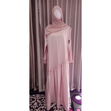 [Preloved] Gamis Dress Silk Mutiara Preloved Brand ORI NMR by Namira