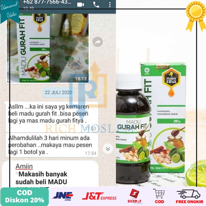 

◾COD◾ Madu Gurah Fit Obat Herbal Batuk dan Gangguan Pernapasan Herbal Gurah