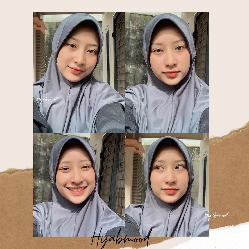 Bergo Hamidah Shanaz Serut/ Bergo Jersey serut menutup dada / Hijab instan jersey-1