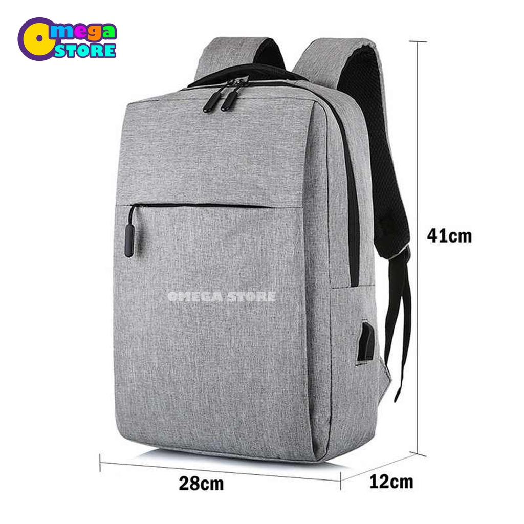 [O&amp;S] Tas Ransel Pria Kasual Backpack Laptop 15.6Inc Dengan USB Charger Bahan Premium-OS108