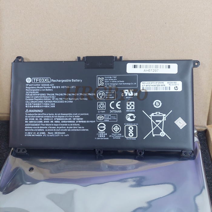 Baterai Batre Laptop Hp Pavilion 15-Cd Tpn-C131 14-Bf011Tx Tf03Xl -New