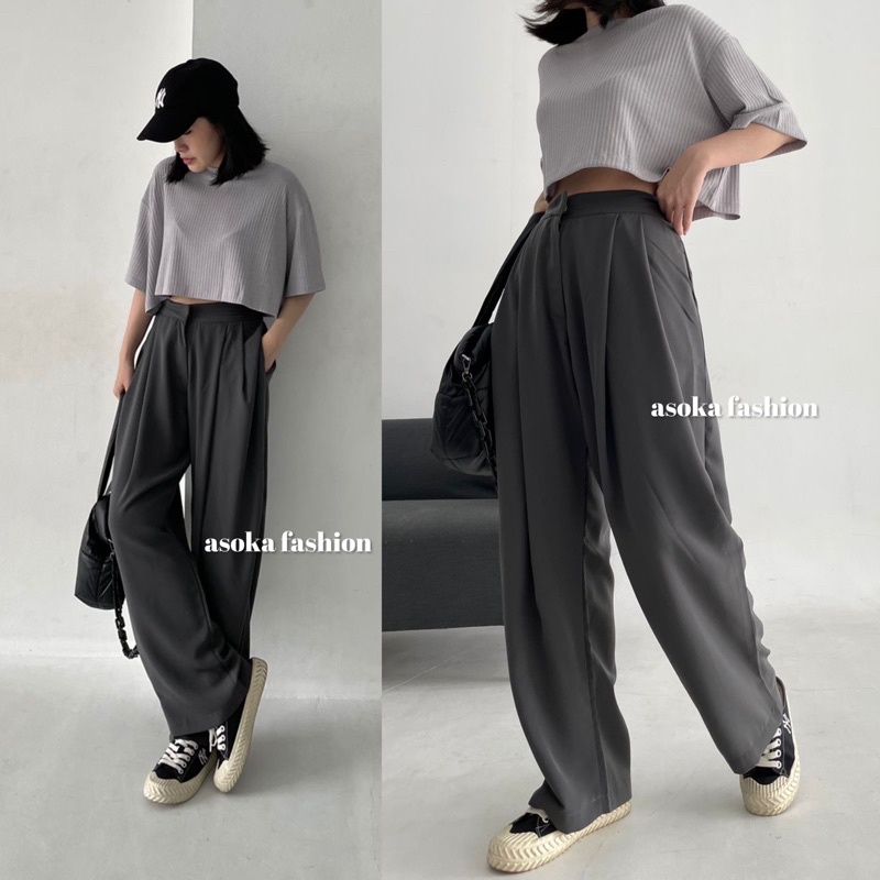 ASOKA Eden Pants 996 - Celana Panjang Wanita Loose Pants Pencil - Celana Kantor - Celana Kasual - Celana Korea