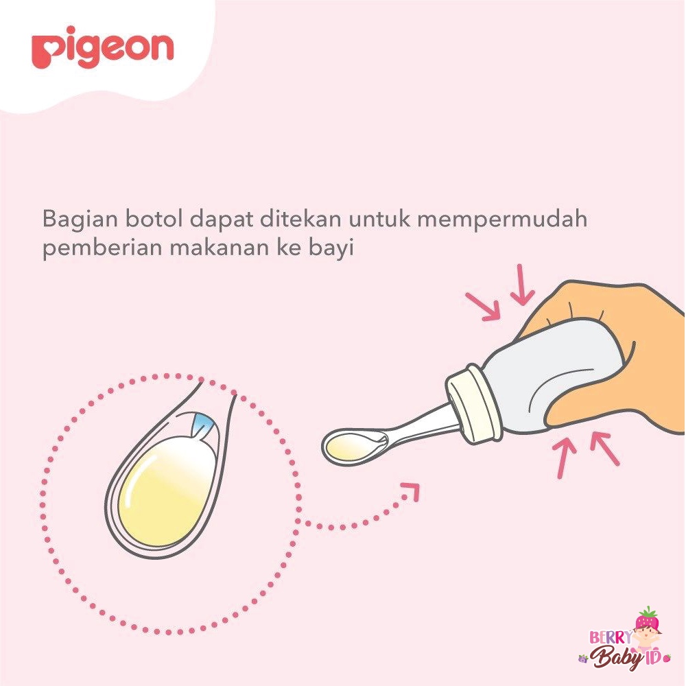 Pigeon Weaning Bottle Spoon Baby Food Feeder Botol Sendok Bayi BPA Free 6m+ 120ml 240ml Berry Mart