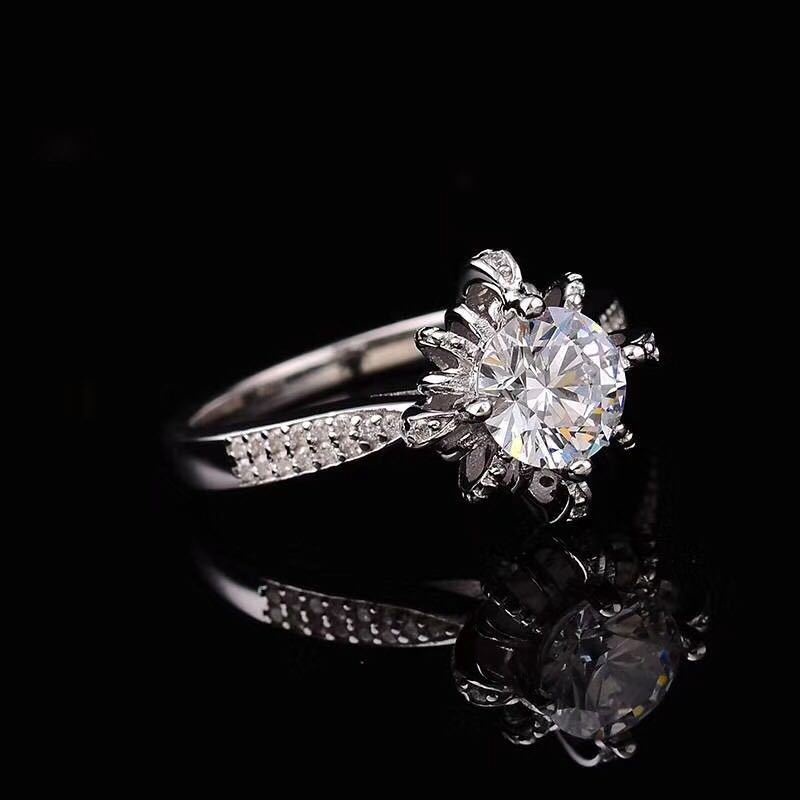 Fashion Fountain Ring Diamond Open Ring