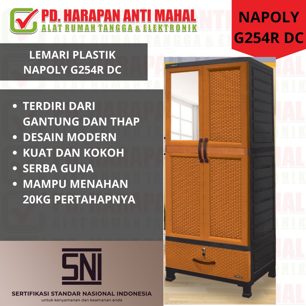 LEMARI NAPOLY G254R DC/ LEMARI PLASTIK/ LEMARI PELASTIK/ LEMARI PAKAIAN NAPOLLY G254R DC/ LEMARI BAJ