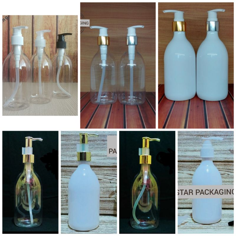 Botol 300ml Botol Pump 300ml Oval Natural Botol Pump 300 ml Putih Tebal Berkualitas Botol Sabun PET