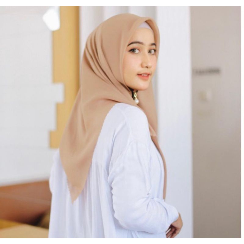 Hijab instan segiempat Zipper Bella Square resleting