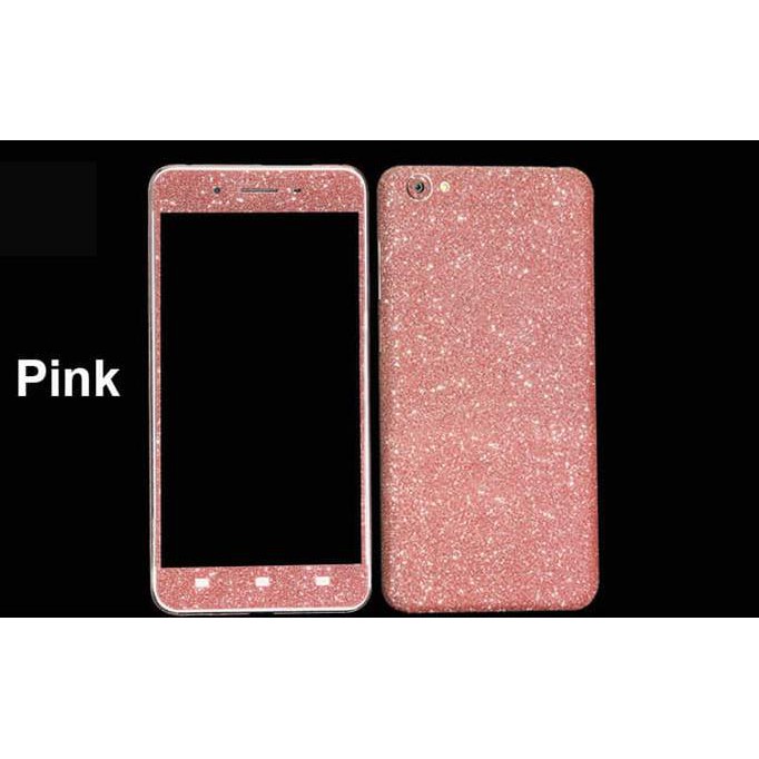 NEW GARSKIN GLITTER VIVO Y53 SKIN GLITER STICKER TEMPELAN BLING2 - HITAM MILENIA