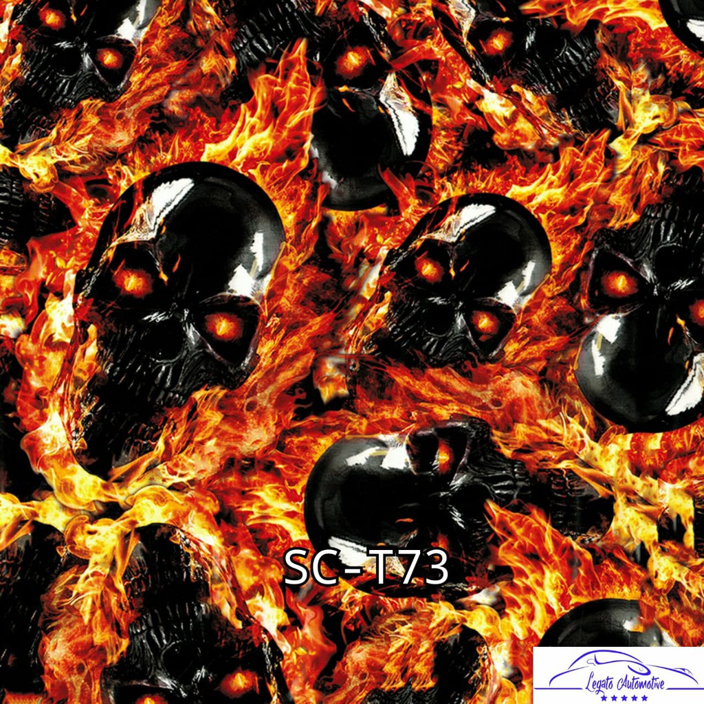 SC-T73 Film Water Printing WTP Hydrographics Carbon Celup Motif Tengkorak Bukan Stiker Polet Skotlet
