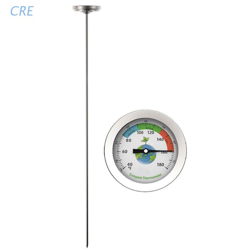 Termometer Pengukur Suhu Tanah Kompos Celcius Bahan Stainless Steel Ukuran 50cm 40-180 Derajat F Dial