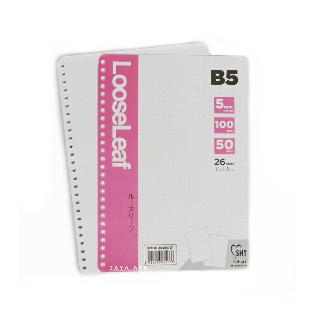 KERTAS BINDER B5 26 RING LOOSE LEAF DOTTED TITIK 100 GSM 50 LEMBAR ISI BINDER NOTE