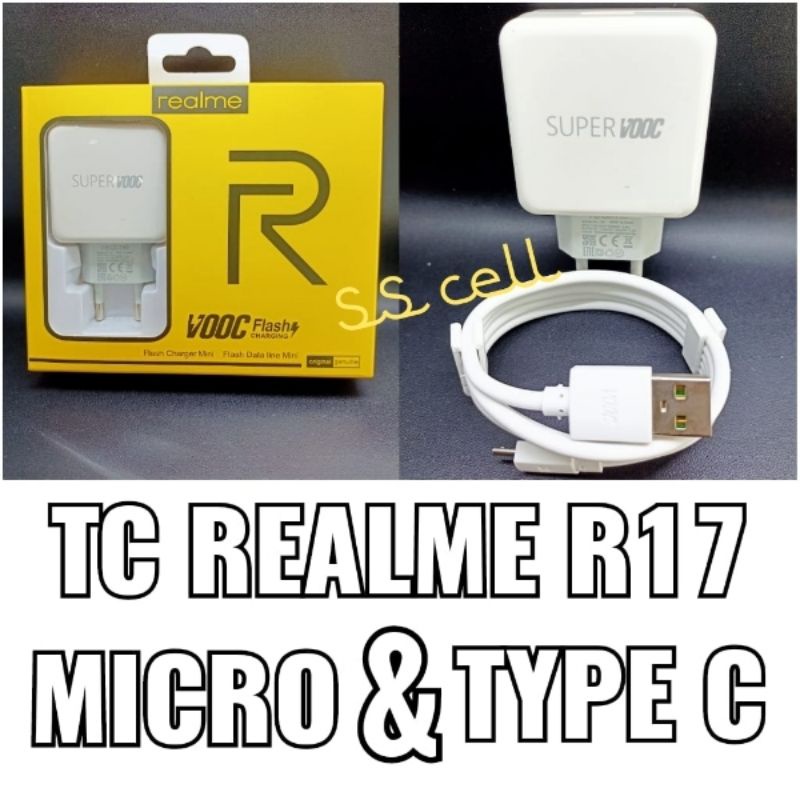 Charger Realme R17 5pro 6pro Support Vooc / Casan hp Fast charge adaptor + Kabel Type-C
