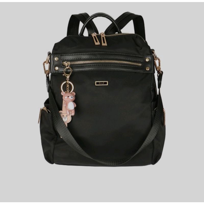 En-ji by palomino kenan backpack - black - preloved medan