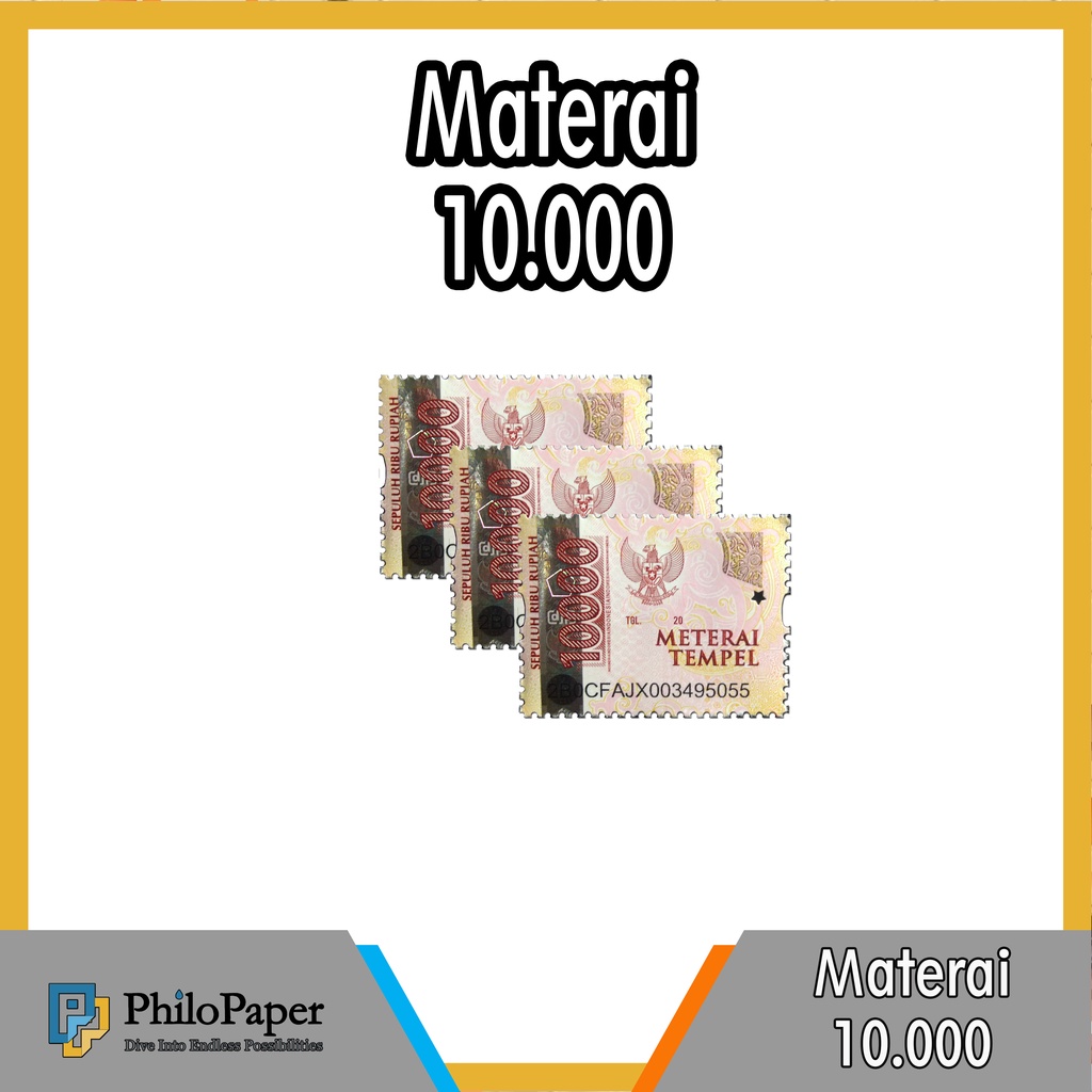 

ATK ~ Materai Rp.10.000 Asli / Materei 10000