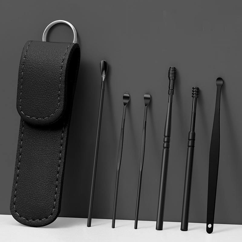 Korek Kuping Set Alat Pembersih Telinga High Quality Ear Wax Picker 6in1 Stainless Steel