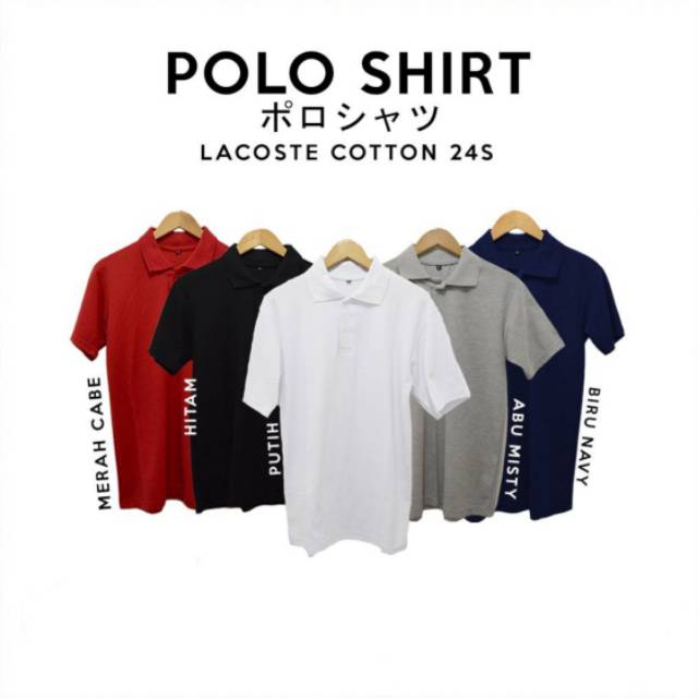 KAOS POLO PRIA LENGAN PENDEK PUTIH HITAM NAVY MERAH ABU SIZE S M L XL BIG SIZE XXL BAJU POLO COWOK