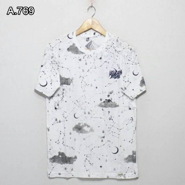 Kaos Distro - KAOS VOLCOM - KAOS LENGAN PENDEK - KAOS PRIA FULLPRINT PUTIH BM ORI PREMIUM