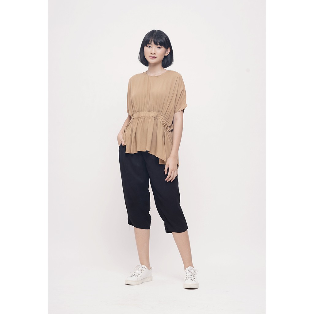 

MONOMOM Pleats Front Brown - Baju Menyusui Nursing Wear Stylish Premium