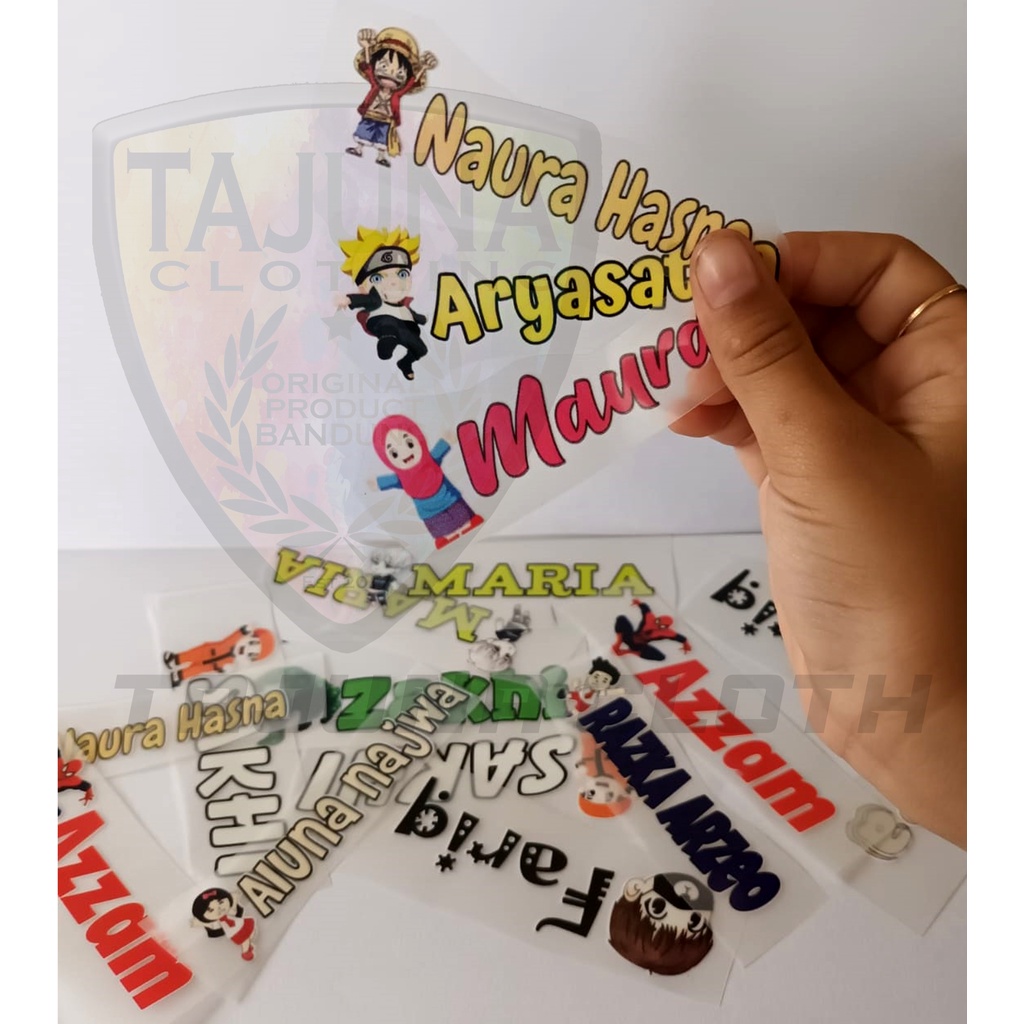 Stiker Iron Stiker Sablon Baju|Kaos|Kain Setrika sablon Baju DTF Stiker sablon baju bisa custom nama