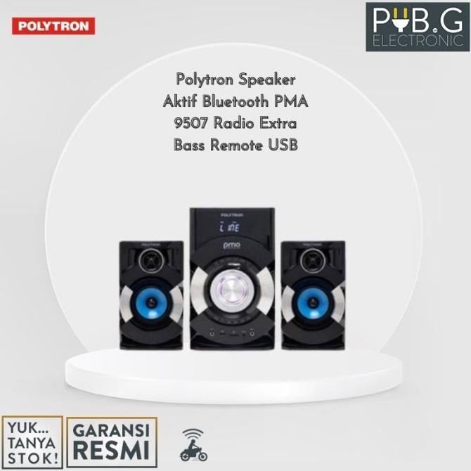 Polytron Pma-9507 Speaker Aktif Bluetooth Radio Extra Bass Remote Usb. Piranashop