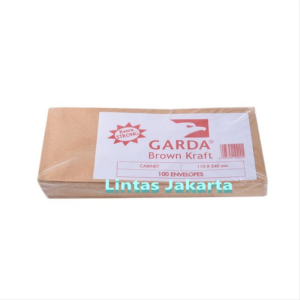 Amplop Coklat Ukuran Kabinet / Amplop Gaji ( Isi 100 lembar ) Merk Garda