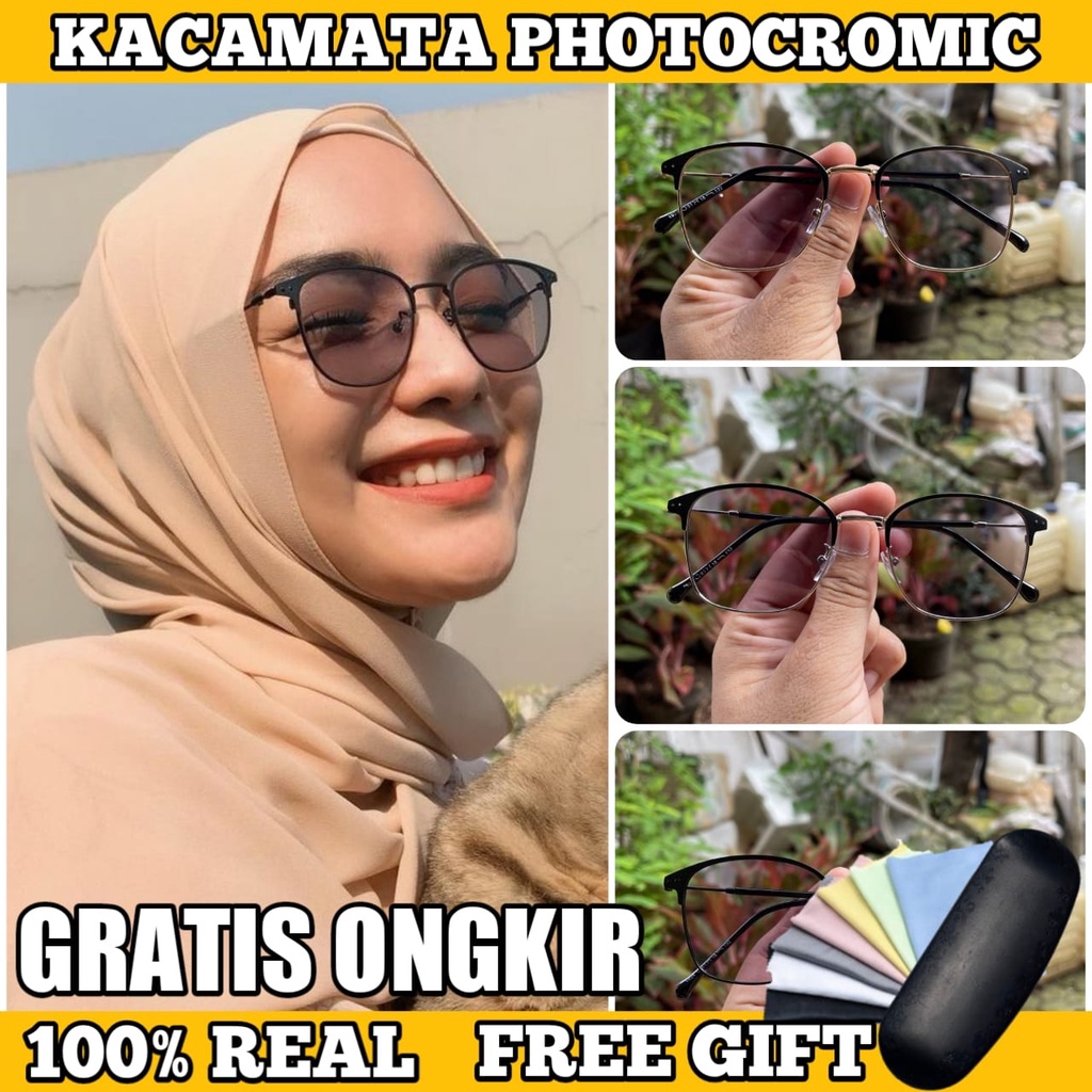 [TERMURAH] Kacamata Photocromic Korea / Anti Radiasi 2 In 1 Potokromik Photochromic Pria Wanita Fotocromic Potocromic