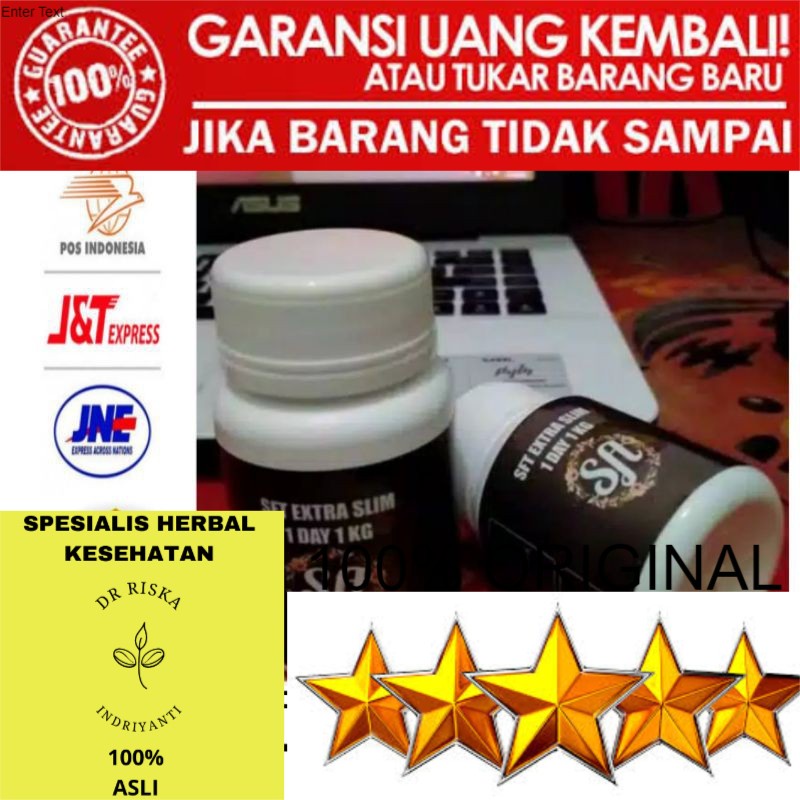 100% ASLI SFT Extra Slim 1Day1Kg Obat Herbal Pelangsing Badan Asli Original Sedia