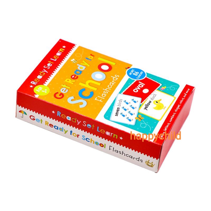 original 86 pcs Get ready for school flash card buku anak buku impor happychild