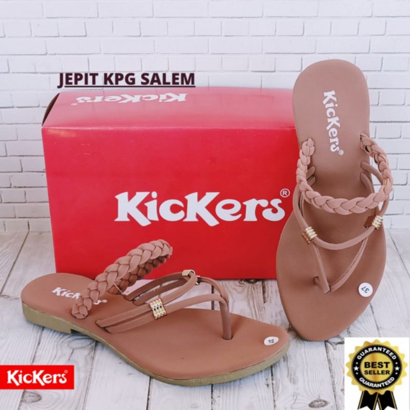 Sandal Wanita Kickres Terbaru Teplek Kepang Let Sandal Jepit Slop|Sandal flat tali-3