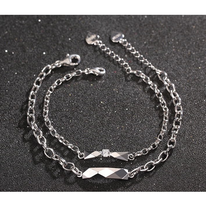 Gelang Pasangan Bahan Stainless Steel S925 Untuk Wanita