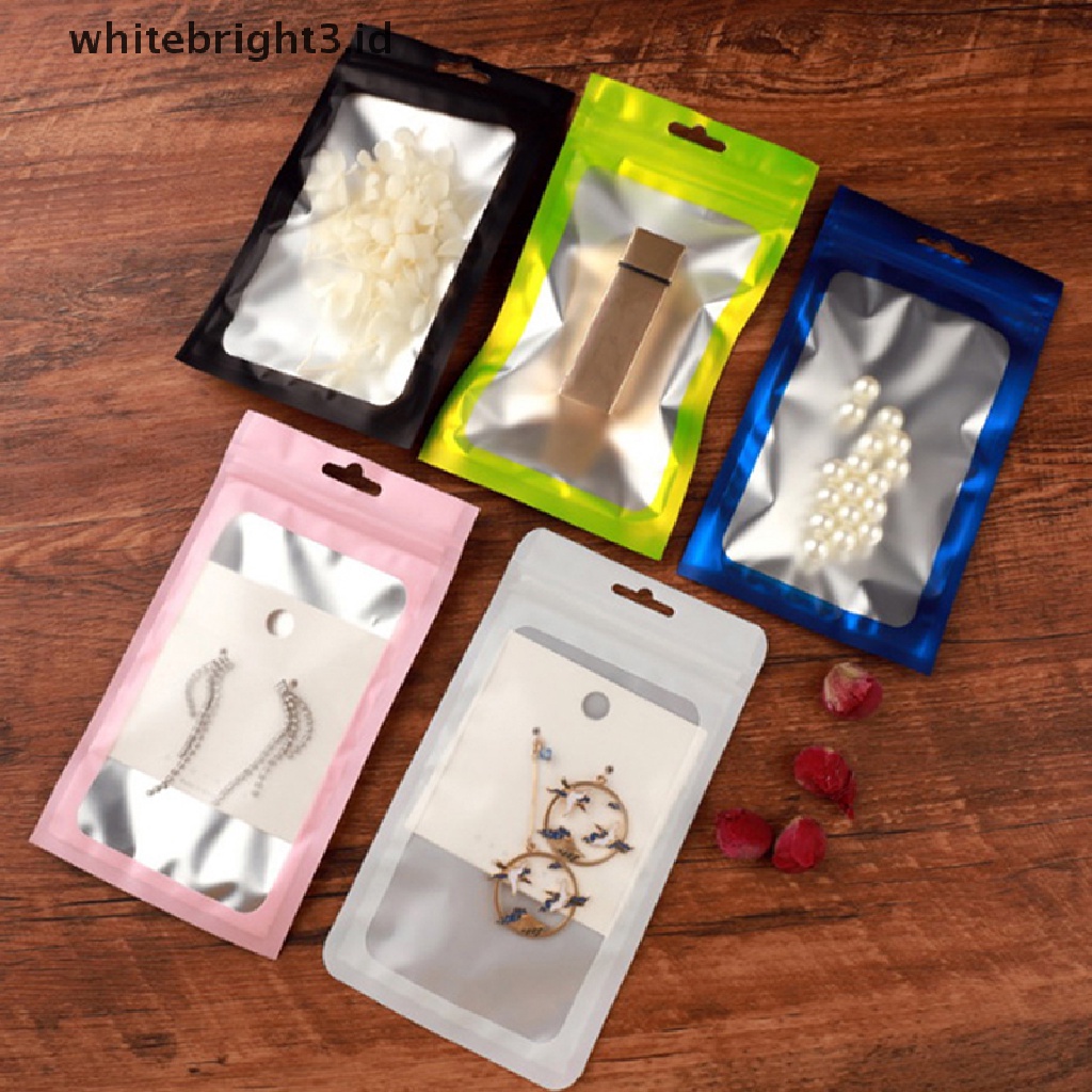 (whitebright3.id) 20pcs / Set Kantong Makanan Bahan Aluminum Foil Dengan Zip Lock