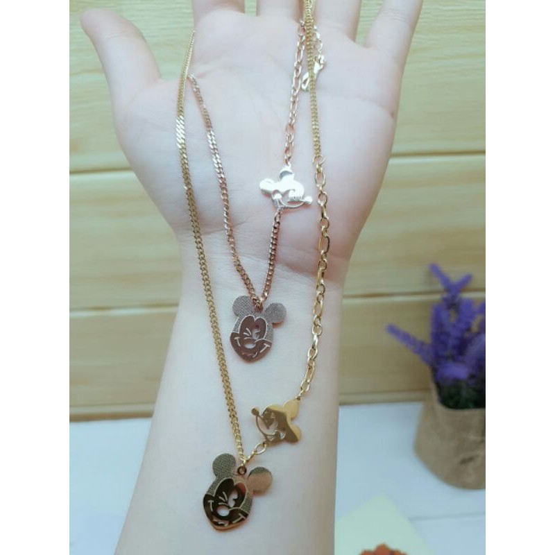 Kalung titanium wanita / kalung asli titanium mickey / kalung miki titanium