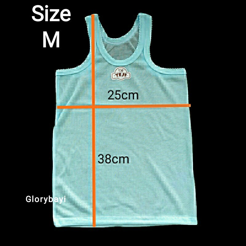 Singlet Anak Kaos Dalam Anak Bayi Atasan Kutung Polos Warna S M L XL