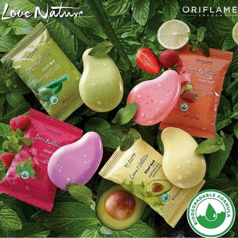 Love Nature Soap Bar Mint &amp; Raspberry/ Strawberry &amp; Lime/ Olive Oil &amp; Aloe Vera