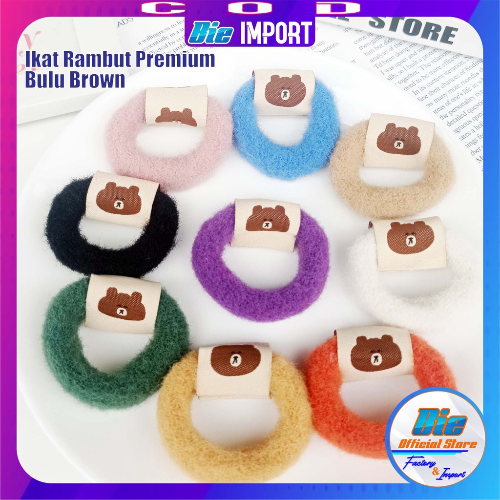 Ikat Rambut Donat Bulu Brown Premium Impor Best Seller