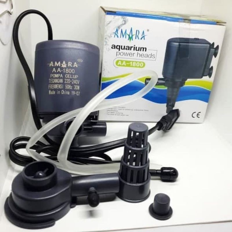 Power Head Aquarium / Mesin Pompa Aquarium Filter Merk Merek Amara AA1800 AA 1800