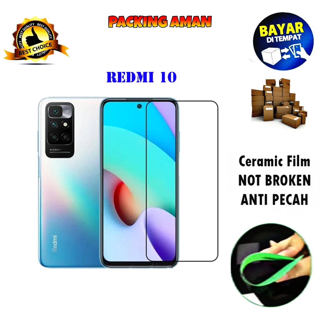 Tempered Glass Xiaomi Redmi 10 FULL COVER FULL SCREEN Ceramic Film Anti Gores