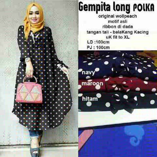 Baju murah:gempita long polka